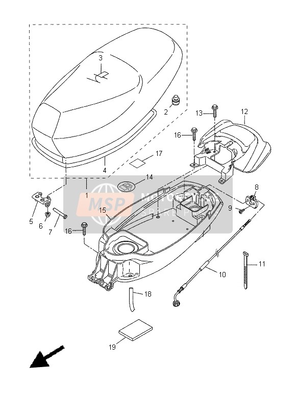 Yamaha CW50 2014 Seat for a 2014 Yamaha CW50